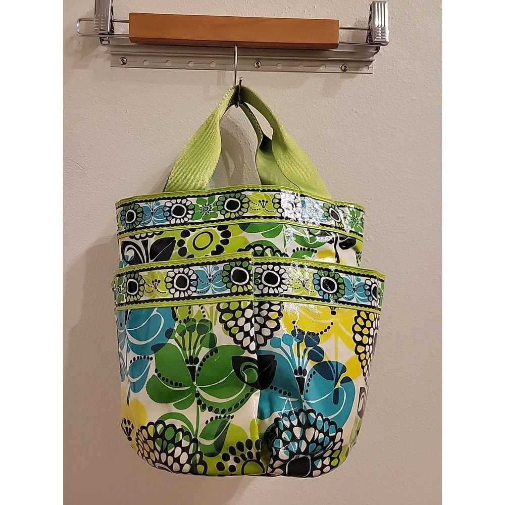 Vera Bradley Shower Caddy Green Floral Easy Clean Travel Summer Spring Camping